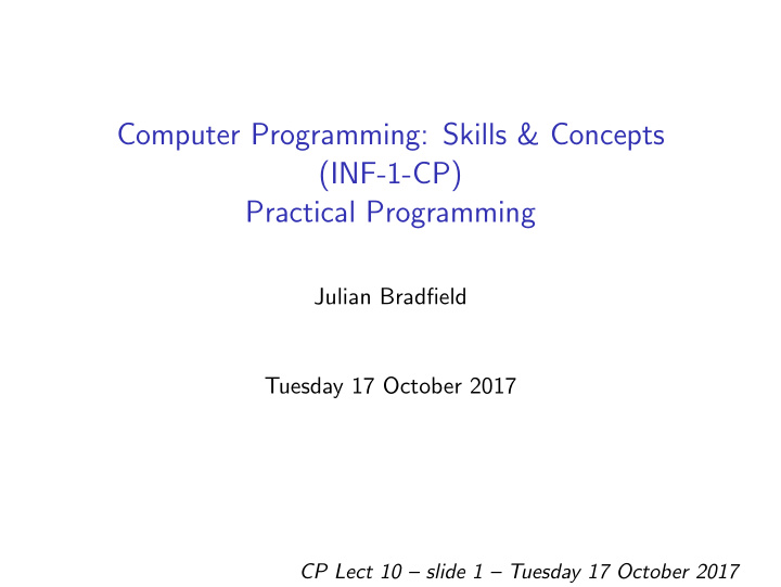 computer programming skills concepts inf 1 cp practical