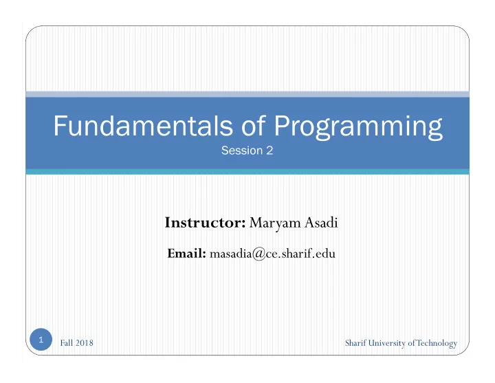 fundamentals of programming