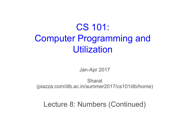 cs 101 computer programming and utilization