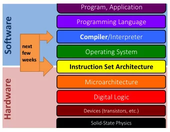 Software  Programming Language Compiler /Interpreter  next  Operating System  few  weeks