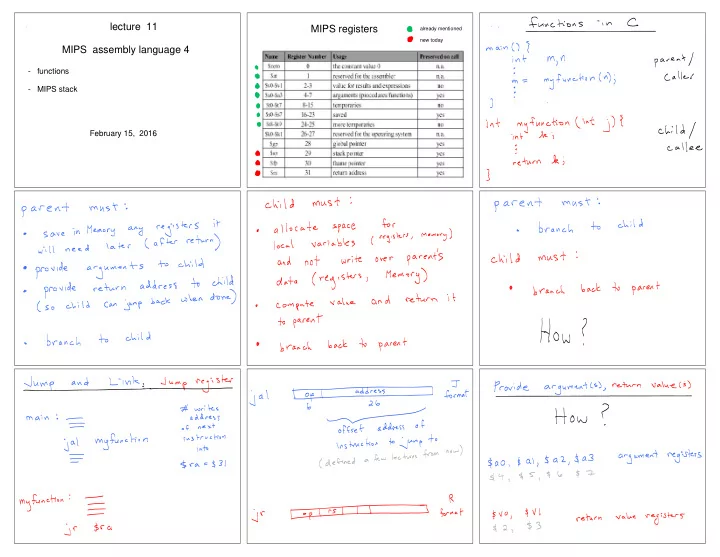 lecture 11 mips registers