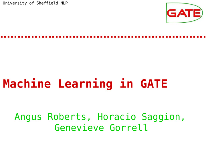 machine learning in gate