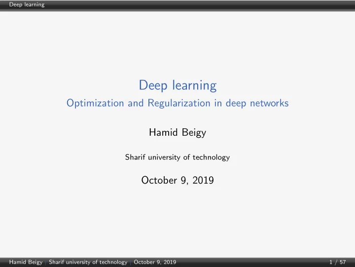deep learning