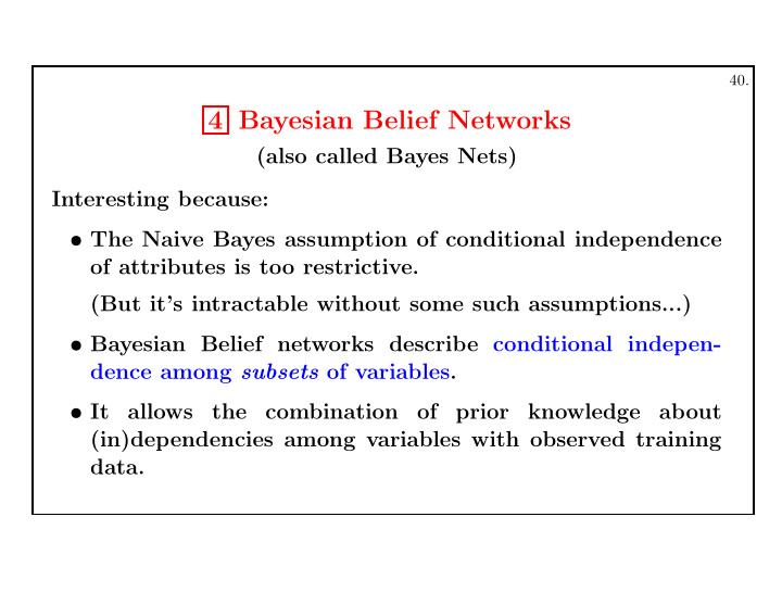4 bayesian belief networks