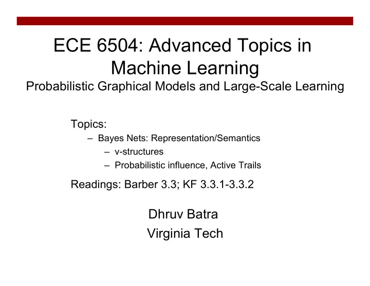 ece 6504 advanced topics in machine learning