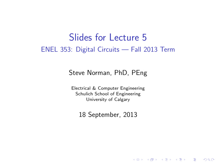 slides for lecture 5