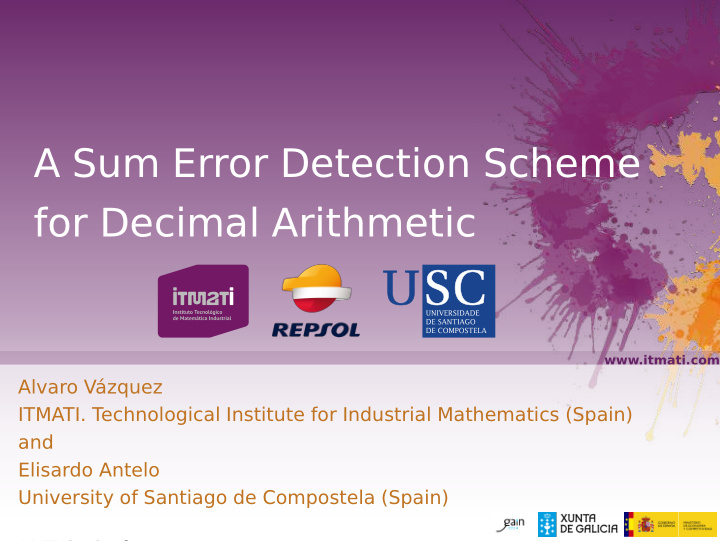 a sum error detection scheme for decimal arithmetic