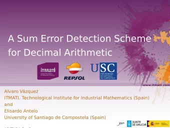 A Sum Error Detection Scheme  for Decimal Arithmetic  www.itmati.com  Alvaro Vzquez  ITMATI.