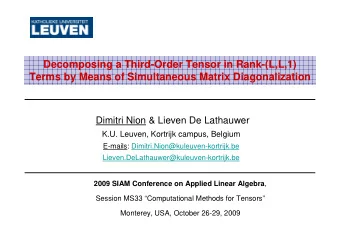 Decomposing a Third-Order Tensor in Rank-(L,L,1)  Terms by Means of Simultaneous Matrix