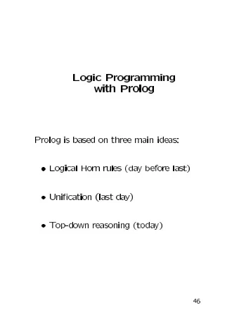 above(a,d)  rule (2)  {X\a,Z\d}  on(a,Y), above(Y,d)  {Y\b}  on(a,Y)  above(b,d)  answer: Y=b