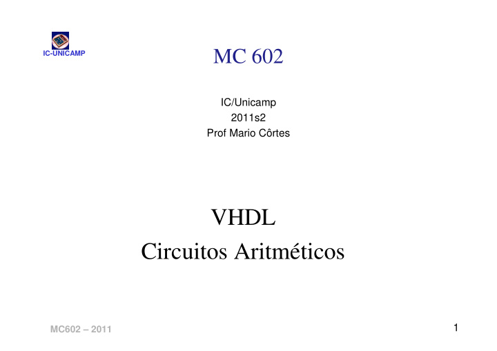 vhdl circuitos aritm ticos