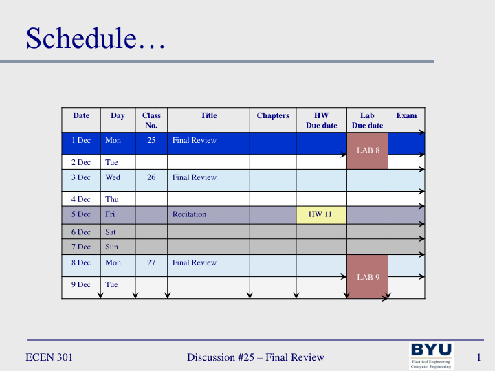 schedule