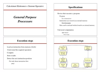 General Purpose  list of instructions  Processors  Instructions are stored in an external memory