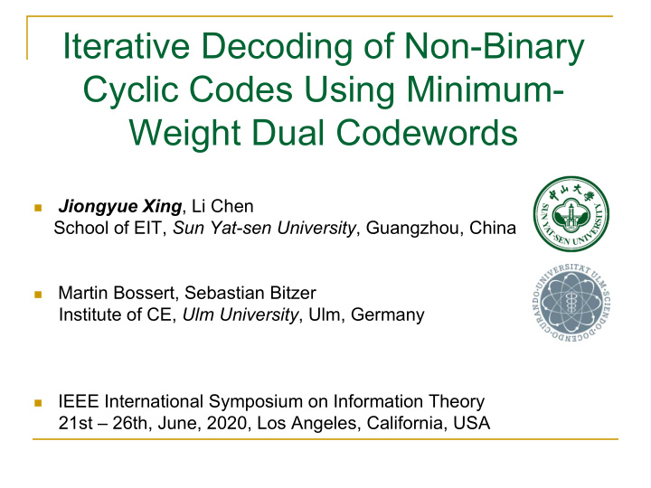 iterative decoding of non binary cyclic codes using