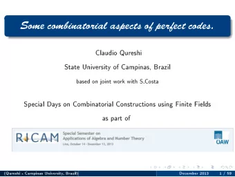 Some combinatorial aspects of perfect codes.   rs  tt