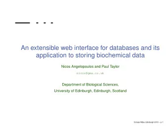 An extensible web interface for databases and its  application to storing biochemical data  Nicos