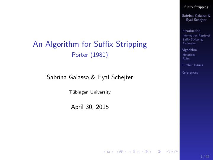 an algorithm for suffix stripping