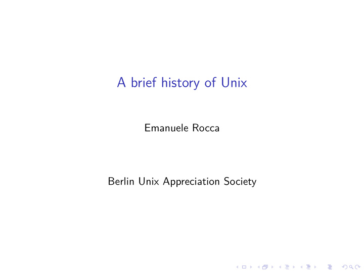 a brief history of unix