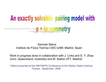 Weak coupling -&gt; standard Cooper pairs (BCS type)    Weak pairing    -&gt;
