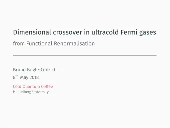 Dimensional crossover in ultracold Fermi gases  from Functional Renormalisation  Bruno