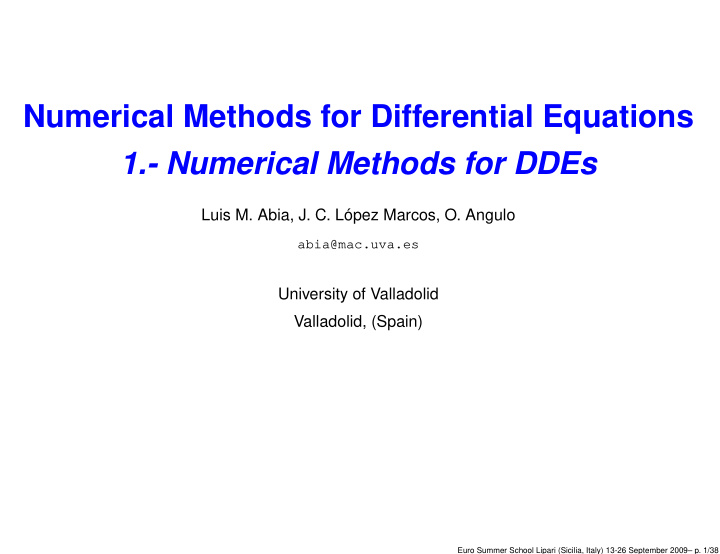 numerical methods for differential equations 1 numerical
