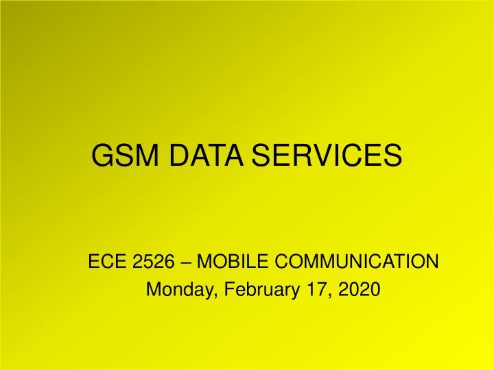 gsm data services