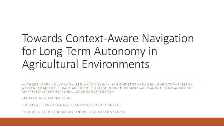 towards context aware navigation for long term autonomy