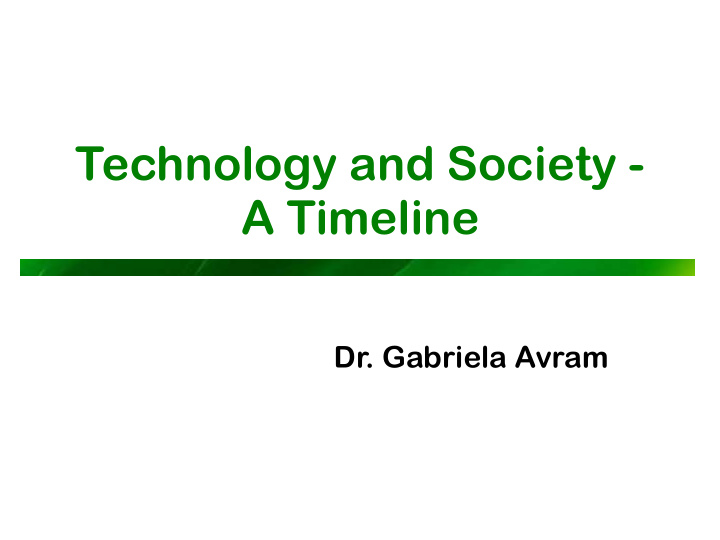 technology and society a timeline