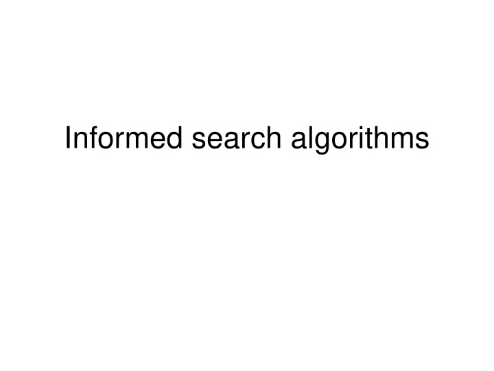 informed search algorithms outline