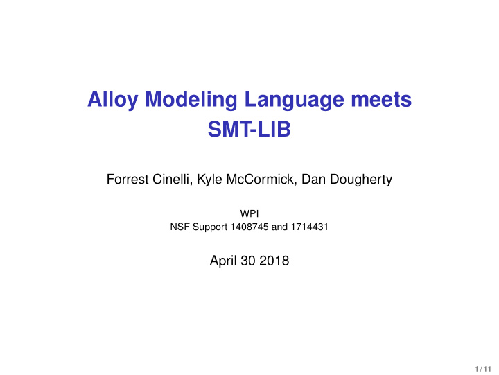 alloy modeling language meets smt lib