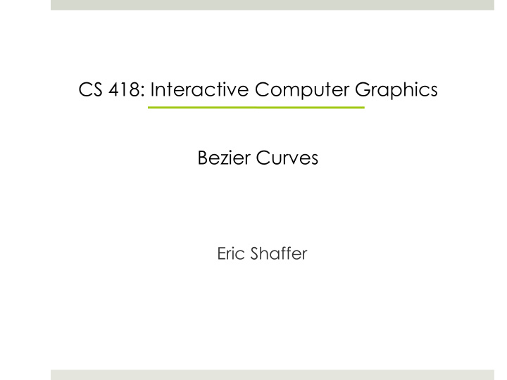bezier curves