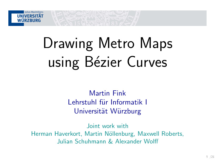 drawing metro maps using b ezier curves