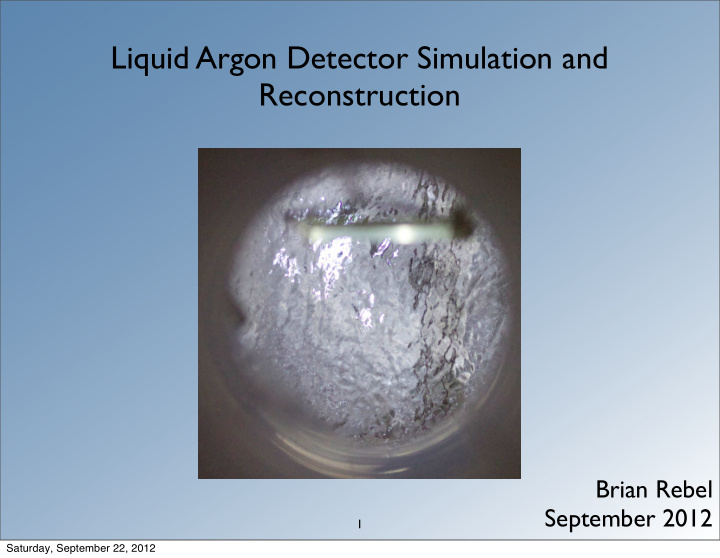 liquid argon detector simulation and reconstruction