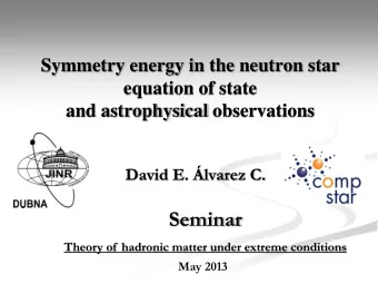 Seminar  Theory of  hadronic matter under extreme conditions May 2013  Outline  Introduction to