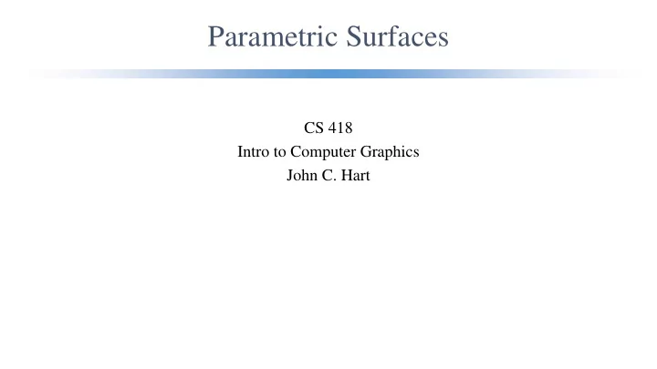 parametric surfaces