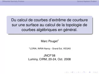 Du calcul de courbes dextrme de courbure  sur une surface au calcul de la topologie de