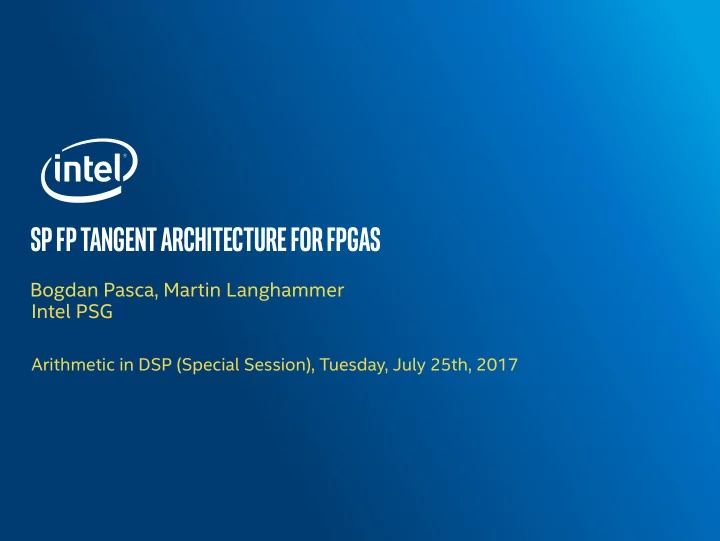 spfptangentarchitectureforfpgas