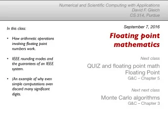 Floating point    How arithmetic operations  mathematics  involving floating point  numbers