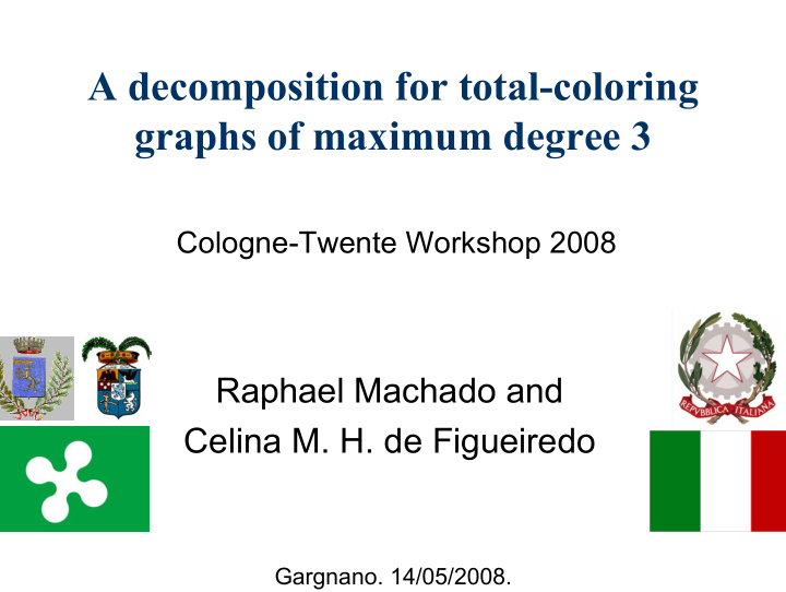 a decomposition for total coloring graphs of maximum