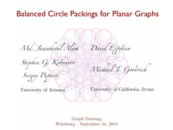 Balanced Circle Packings for Planar Graphs  Md. Jawaherul Alam  David Epqsuein  Stepien G. Kobovrov