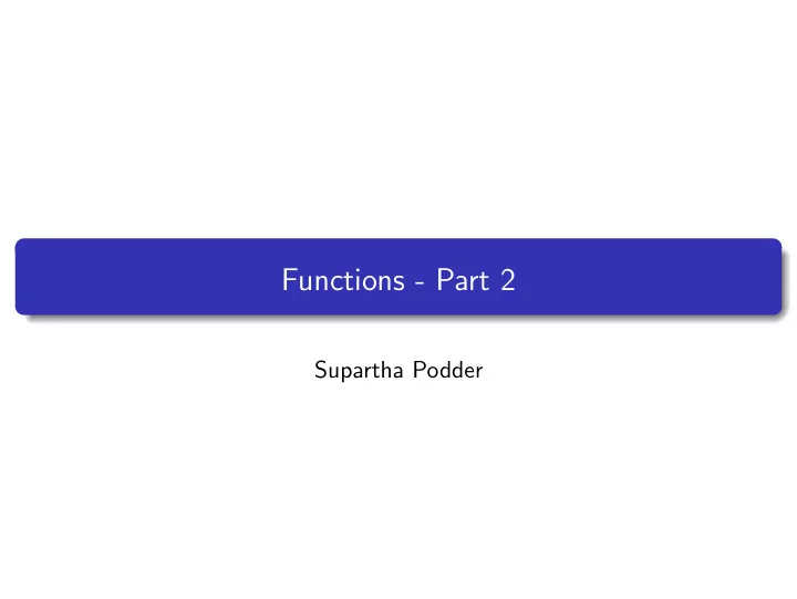 functions part 2