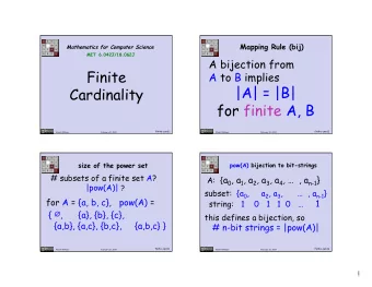 Finite  A to B implies  |A| = |B|  Cardinality  for finite A, B finite-card .1 finite-card .2