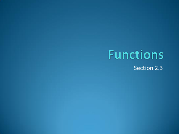 section 2 3 functions