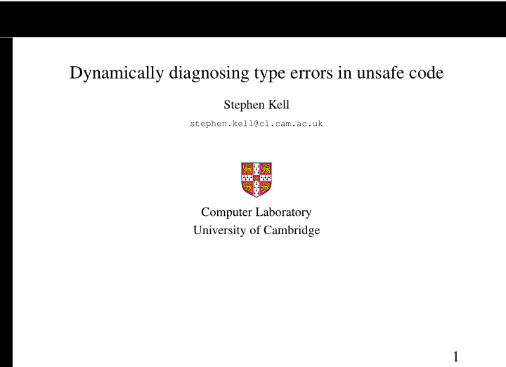 dynamically diagnosing type errors in unsafe code