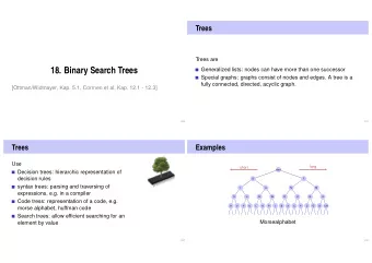 18. Binary Search Trees  Special graphs: graphs consist of nodes and edges. A tree is a  fully