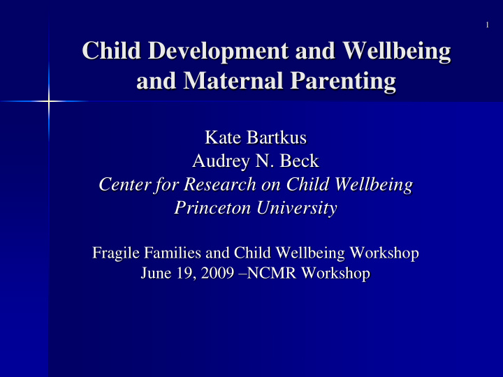 child development and wellbeing