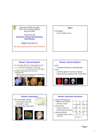 Page 1  1  Review: Marching Cubes  Review: Direct Volume Rendering Pipeline  create cube  do
