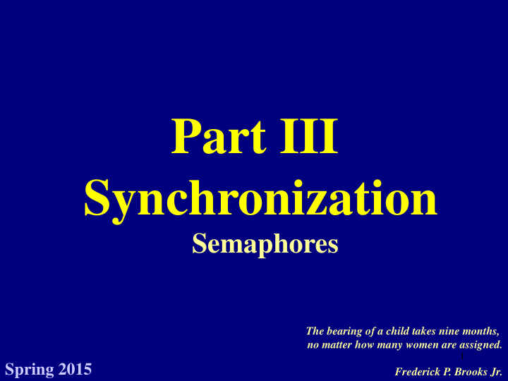 part iii synchronization