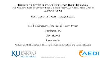Board of Governors of the Federal Reserve System  Washington, DC  Nov. 28, 2016  Presentation by