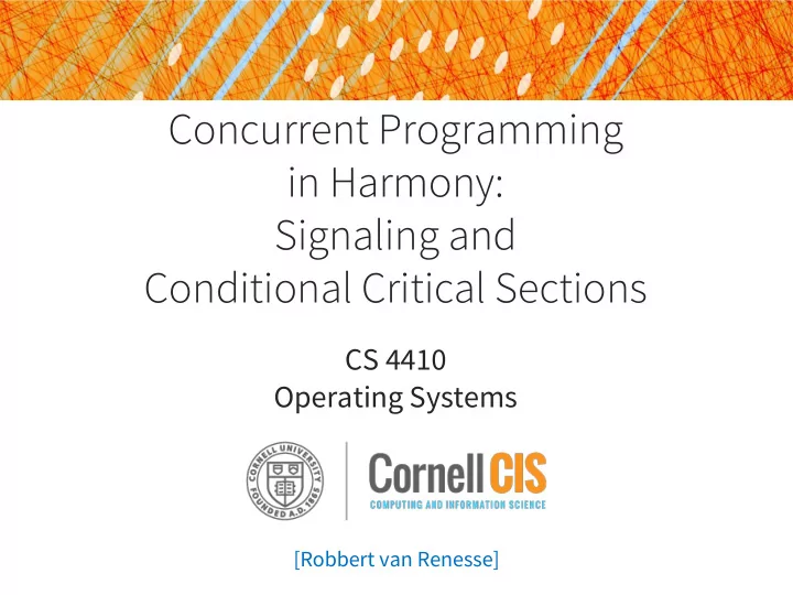 concurrent programming in harmony signaling and